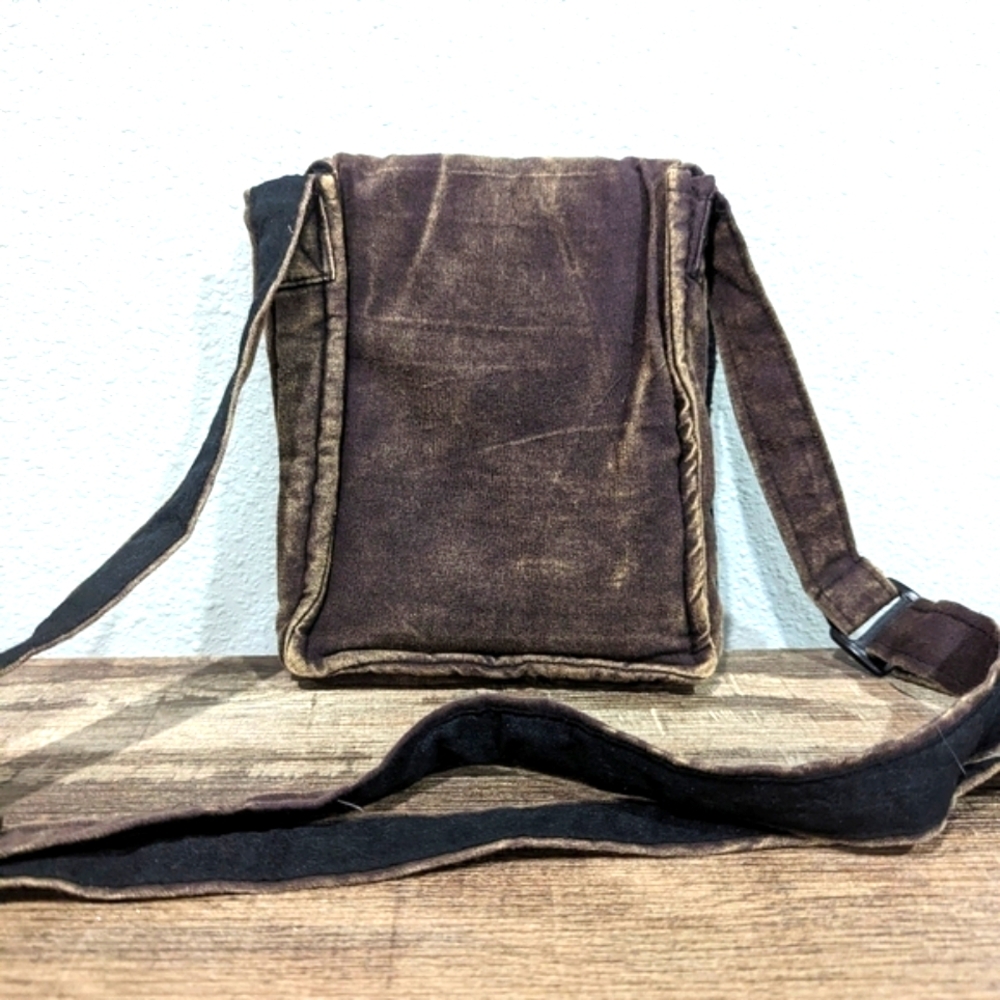 Unique hippy peace sign crossbody bag - Picture 7 of 8